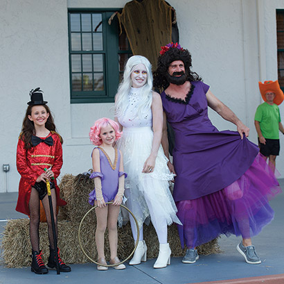 family dressed up for Halloween